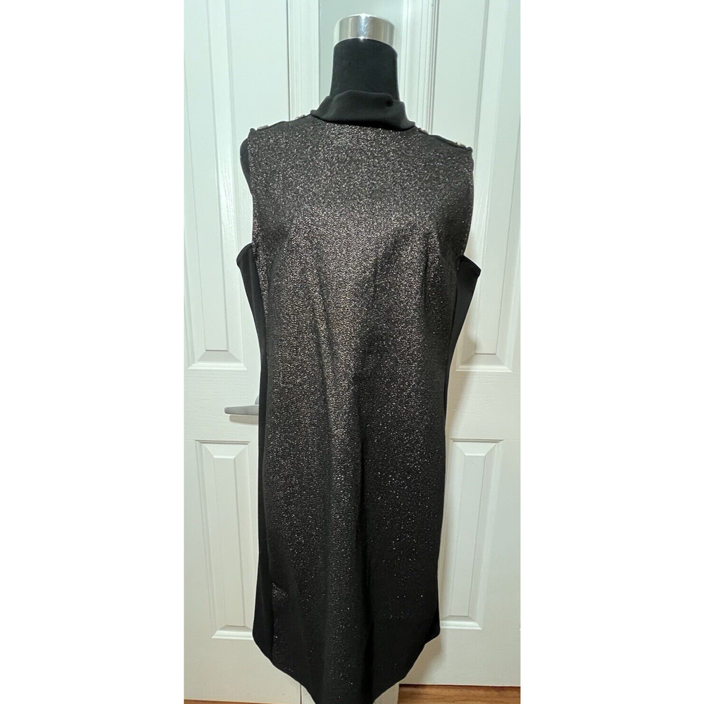 NWT Tommy Hilfiger Sleeveless Gold Metallic and Black Dress A2IN2ZHA Size 12